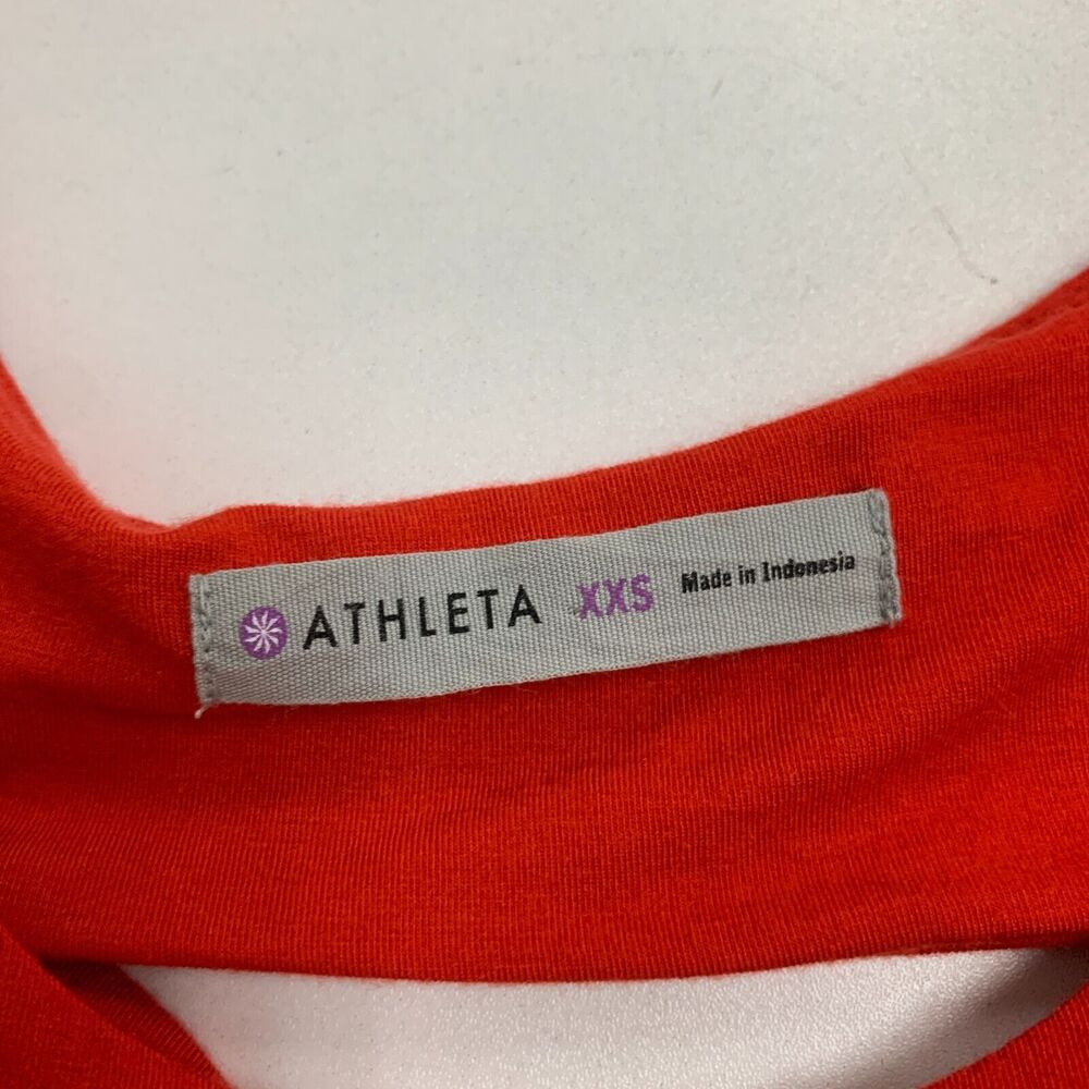 Athleta Charisma Mini Dress Womens XXS 2XS Cap Sleeve Scoop Draped Back Red - Picture 10 of 14